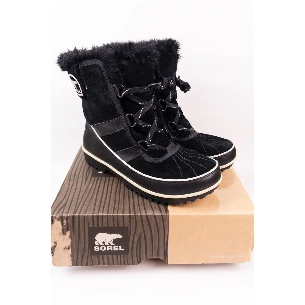Sorel Tivoli II Women’s Black Suede Waterproof Winter Boots Size 7.5